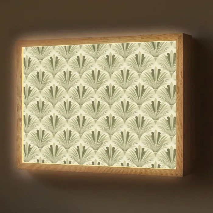 Klassiek - Waaier - Groen Light Box met batterij (Wandlamp) middel 907 -z3d_website