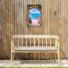 Doorkijk - Poort - Zee - Strand - Rotsen Tuinposter op houten frame 2 cm dik klein -sfeer4
