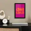 Oh la la - Roze - Oranje - Gestapelde letters fotolijst zwart zonder passe partout klein -sfeer1