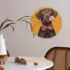 Hond - Oranje - Roos - Valentijn Akoestische PET Vilt - Rond klein -sfeer3