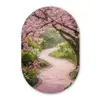 Kersenbloesem - Natuur - Sakura - Pad - Japanse tuin Wandcirkel Ovaal Glas middel -3d