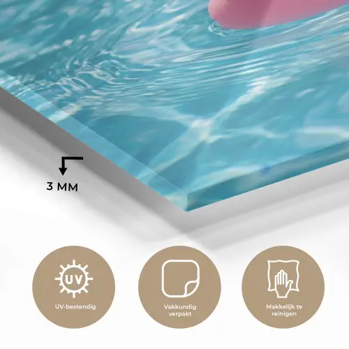 Badeend - Dobberend - Roze plexiglas 5mm klein -sfeer2