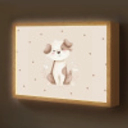Hond - Gevlekt - Bruin - Stippen Light Box met batterij (Wandlamp kind) middel -z3d_website