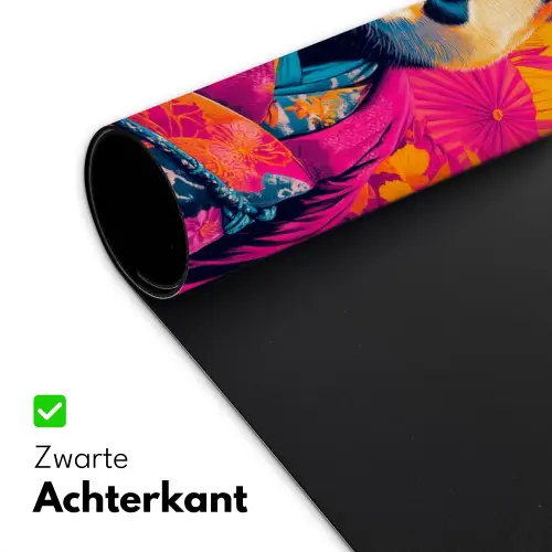 Kimono - Roze - Panda - Bloemenkroon Muismat XXL klein -sfeer2