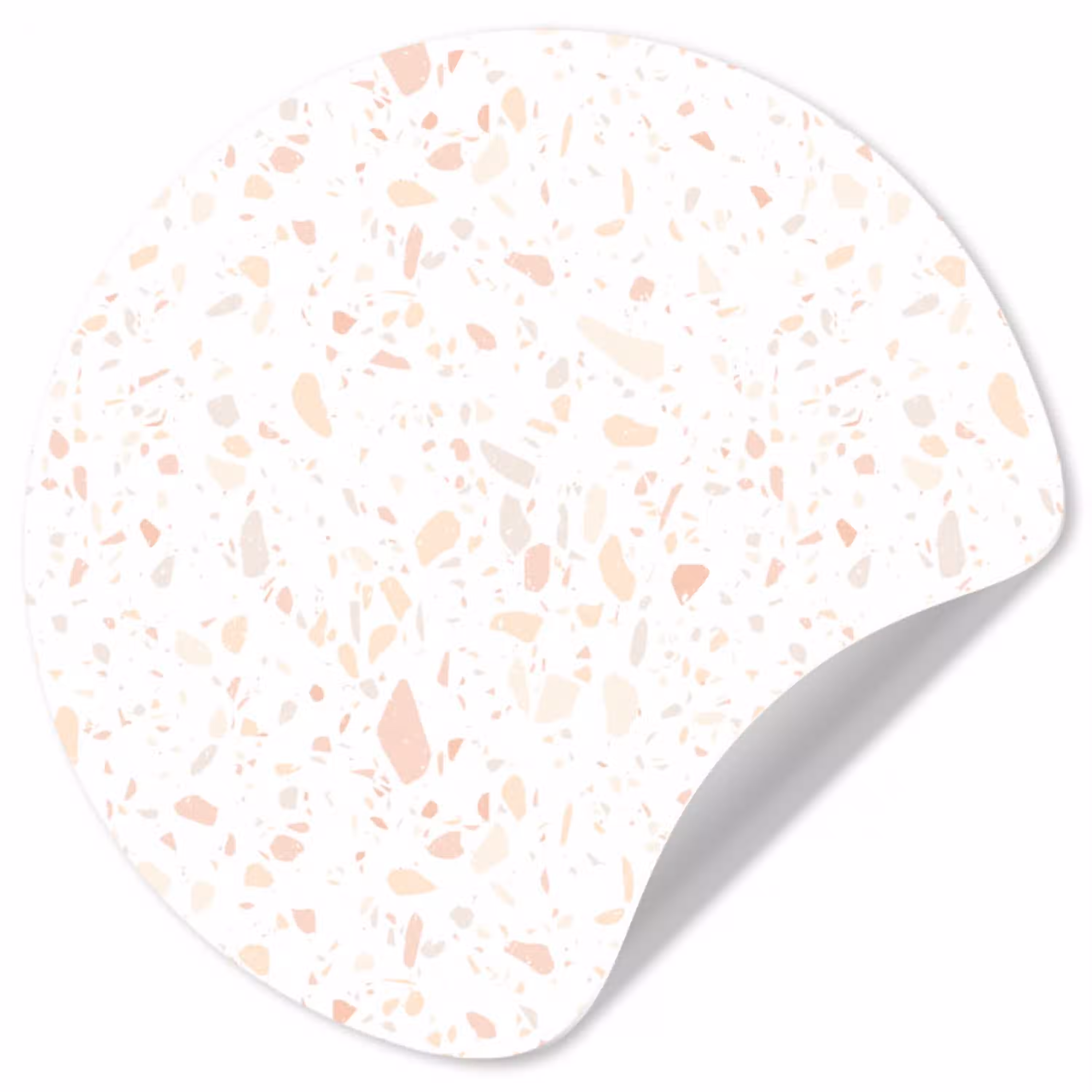 Terrazzo -  Patroon - Wit - Perzik Wandcirkel behangsticker klein 186 -3d