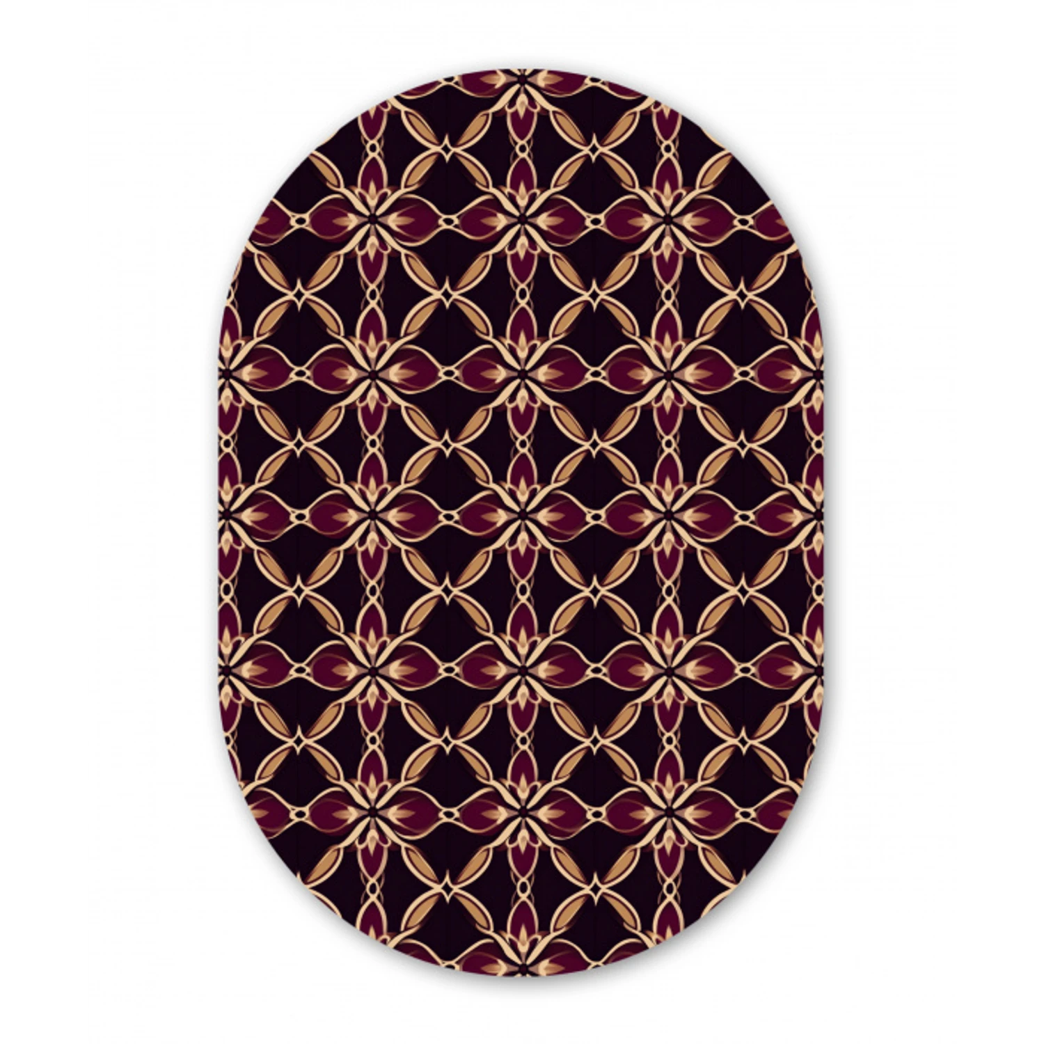 Symmetrisch - Tegel - Burgundy Wandcirkel Ovaal Forex klein 630 -3d