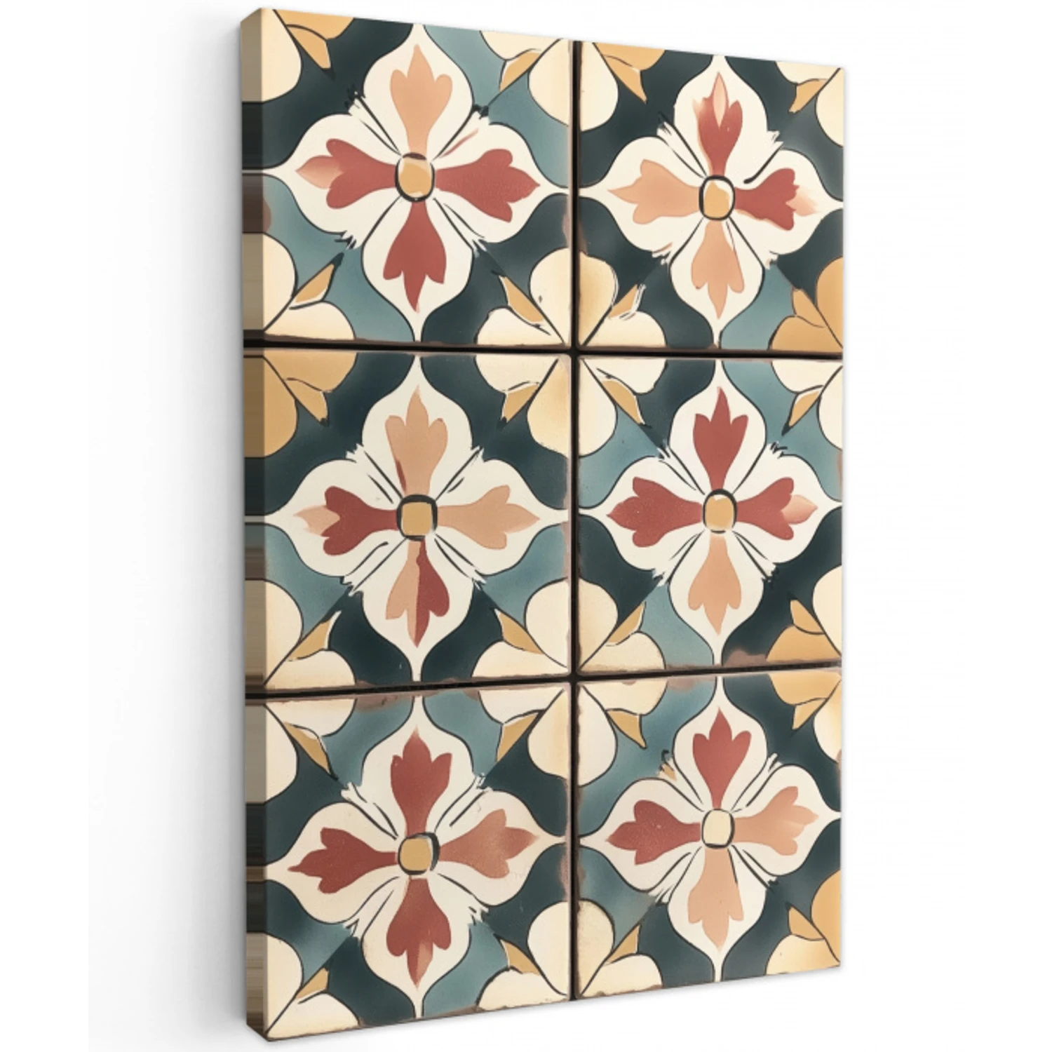 Decoratie - Tegels - Spaans - Vintage Tuinposter op houten frame 2 cm dik middel -3d