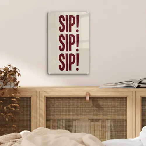 Japandi - Vintage - Decoratie - Rood plexiglas 5mm klein -sfeer4