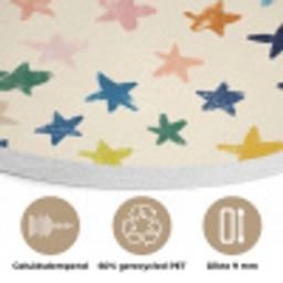 Patroon - Sterren - Kleurrijk Akoestische PET Vilt - Rond klein 838 -closeup_NL
