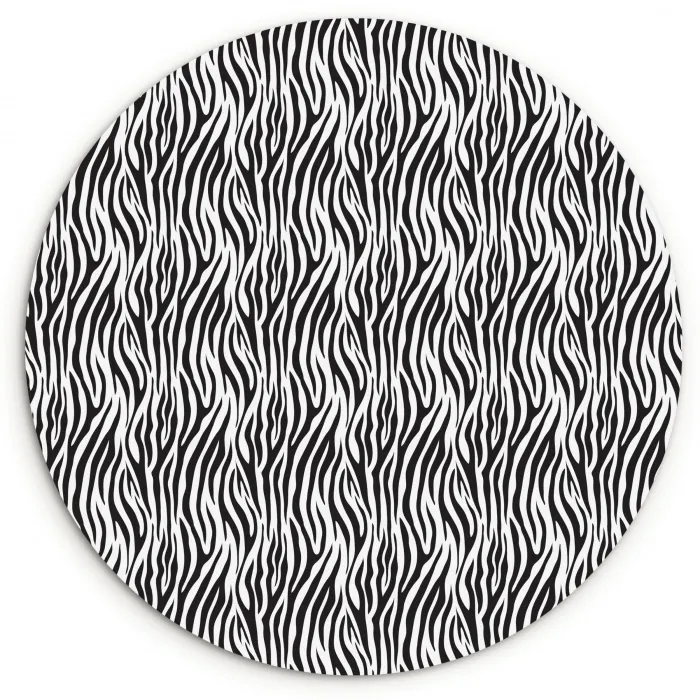 Zwart - Wit - Zebra - Patroon Wandcirkel plexiglas klein 852 -3d