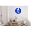 Tulp - Minimalistisch - Bladeren - Wit Wandcirkel aluminium klein -woonkamer