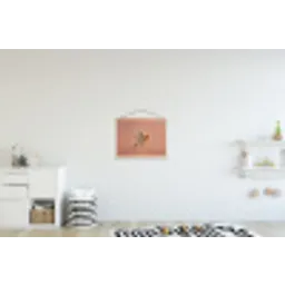 Roodborst - Natuur - Roze textielposter latten blank klein -kinderkamer