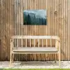 Naaldwoud - Bergen - Mist Tuinposter op houten frame 2 cm dik klein -sfeer4