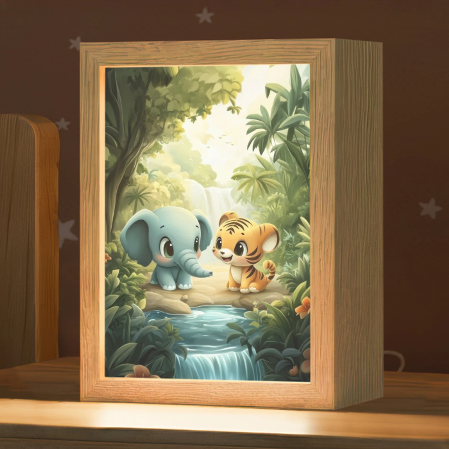 Olifant - Tijger - Bos - Jungle Light Box met kabel klein -zzz_3d_website