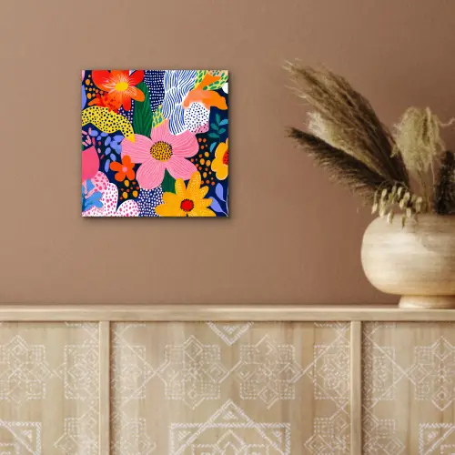 Kleurrijk - Bloemen - Abstract - Stippen aluminium wit klein -sfeer4