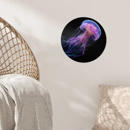 Kwal - Doorzichtig - Roze - Tentakels Wandcirkel behangsticker klein -sfeer4