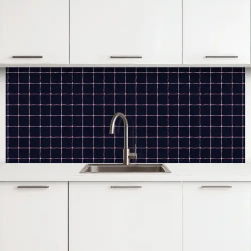 Plaid - Patroon - Blauw - Roze keuken achterwand 2 middel 871 -3d