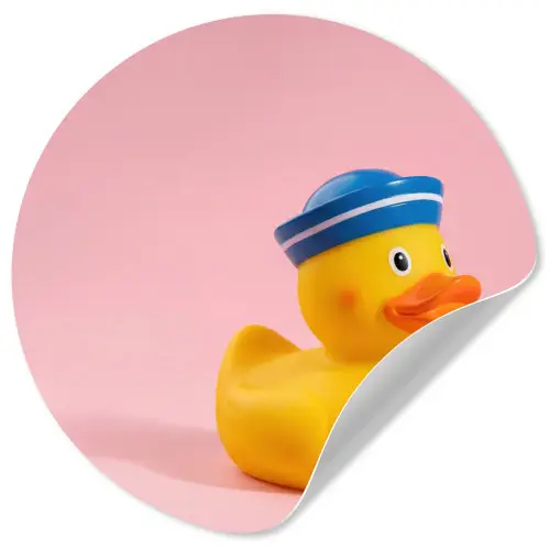 Matroos - Eend - Roze Wandcirkel behangsticker klein -3d