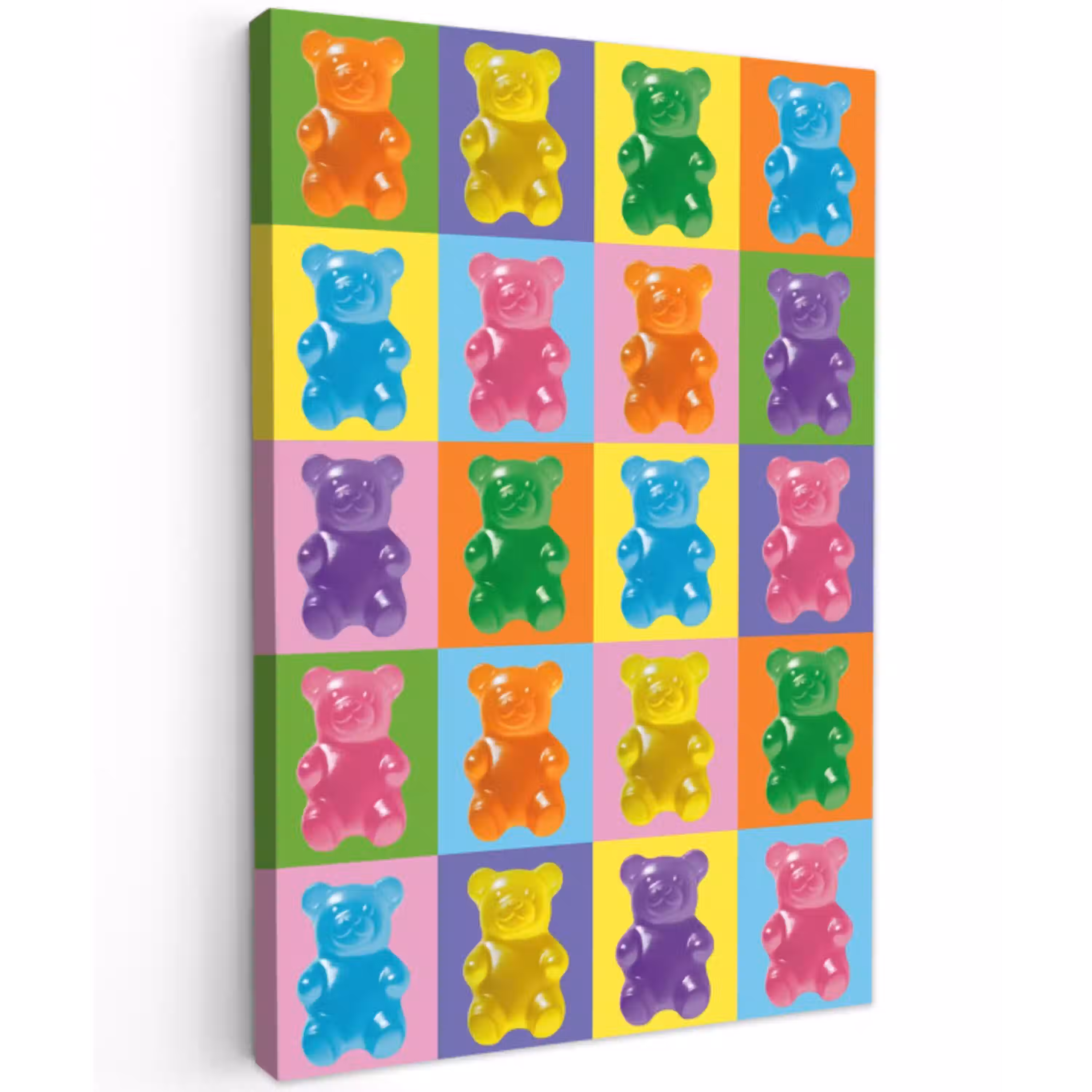 Art- Snoep - Kleurrijk Tuinposter op houten frame 2 cm dik middel -3d