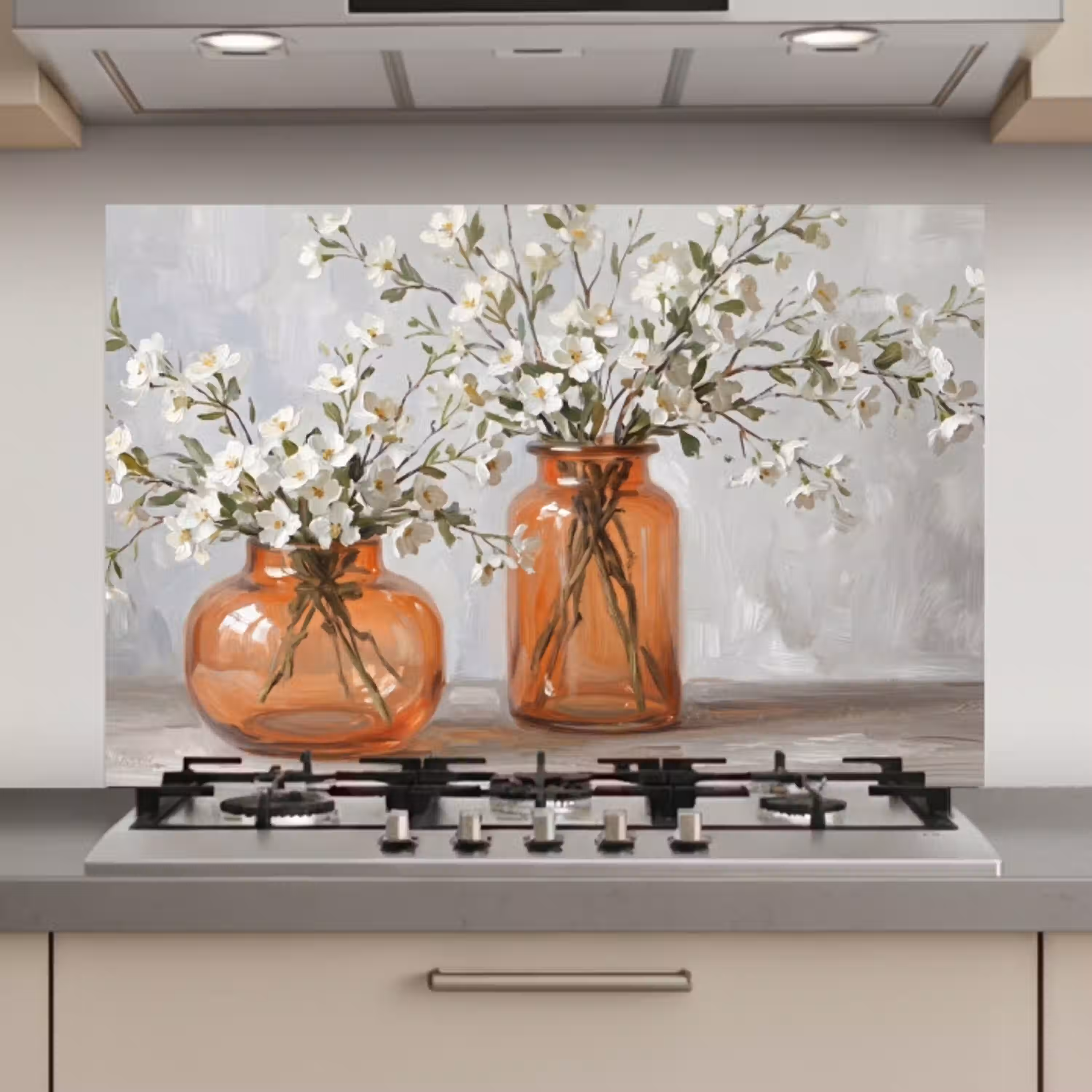 Vazen - Bloemen - Oranje keuken achterwand spatscherm klein -3d_website