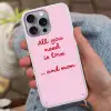 Moeder - Love - Tekst - Rood Hoesje iPhone 16 Pro Max met koord klein -sfeer3