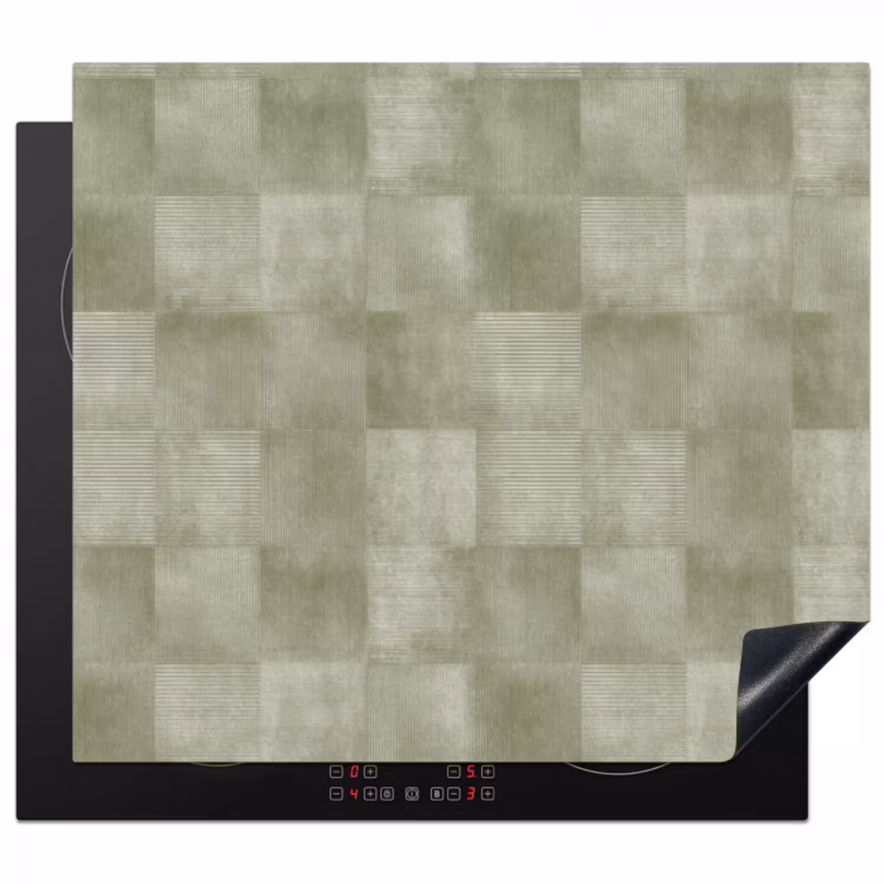 Vlakken - Rustiek - Groen Inductie beschermer vinyl 3mm middel 274 -3d