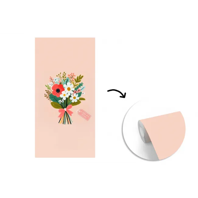 Boeket - Strikje - Kaartje - Quote fotobehang vinyl groot -3d