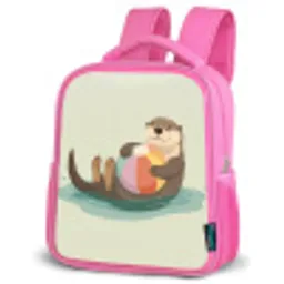 Otter - Strandbal - Kleurrijk Kinderrugzak - Roze middel -schuin