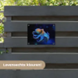 Octopus - Stippen - Blauw - Zee tuinposter los doek klein -sfeer3