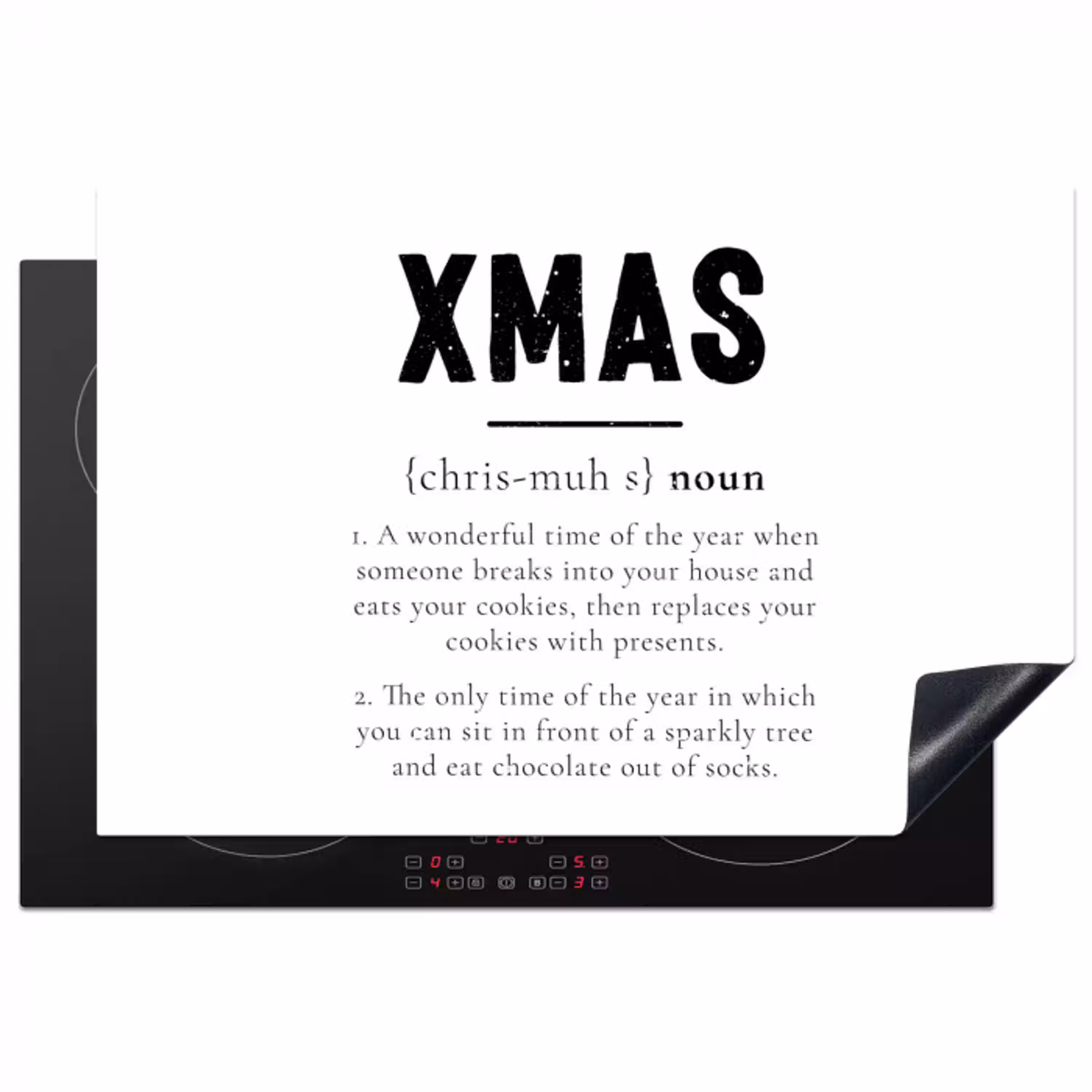 Kerst - Wit - Xmas - Quotes - Feestdagen Inductie beschermer vinyl 3mm klein -3d