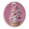 Softijs - Edelstenen - Roze - Hoorntje Akoestische PET Vilt - Rond klein -3d