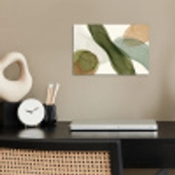 Abstract - Vormen - Modern - Kunst - Groen - Bruin poster papier klein -sfeer1