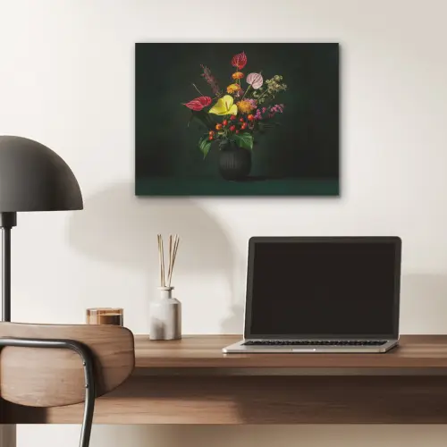 Bloemen - Vaas - Zwart PET vilt klein -sfeer5
