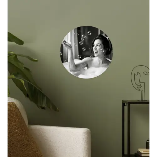 Bad - Bubbels - Zwart - Wit Wandcirkel behangsticker klein -sfeer2