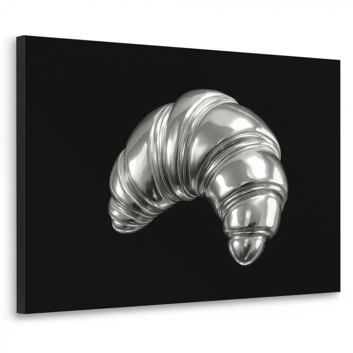 Croissant - Metaal - Zilver Textielframe - compleet frame klein -3d