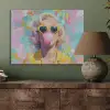 Vrouw - Blond - Roze kauwgom - Kleurrijk - Pastel PET vilt klein -sfeer2