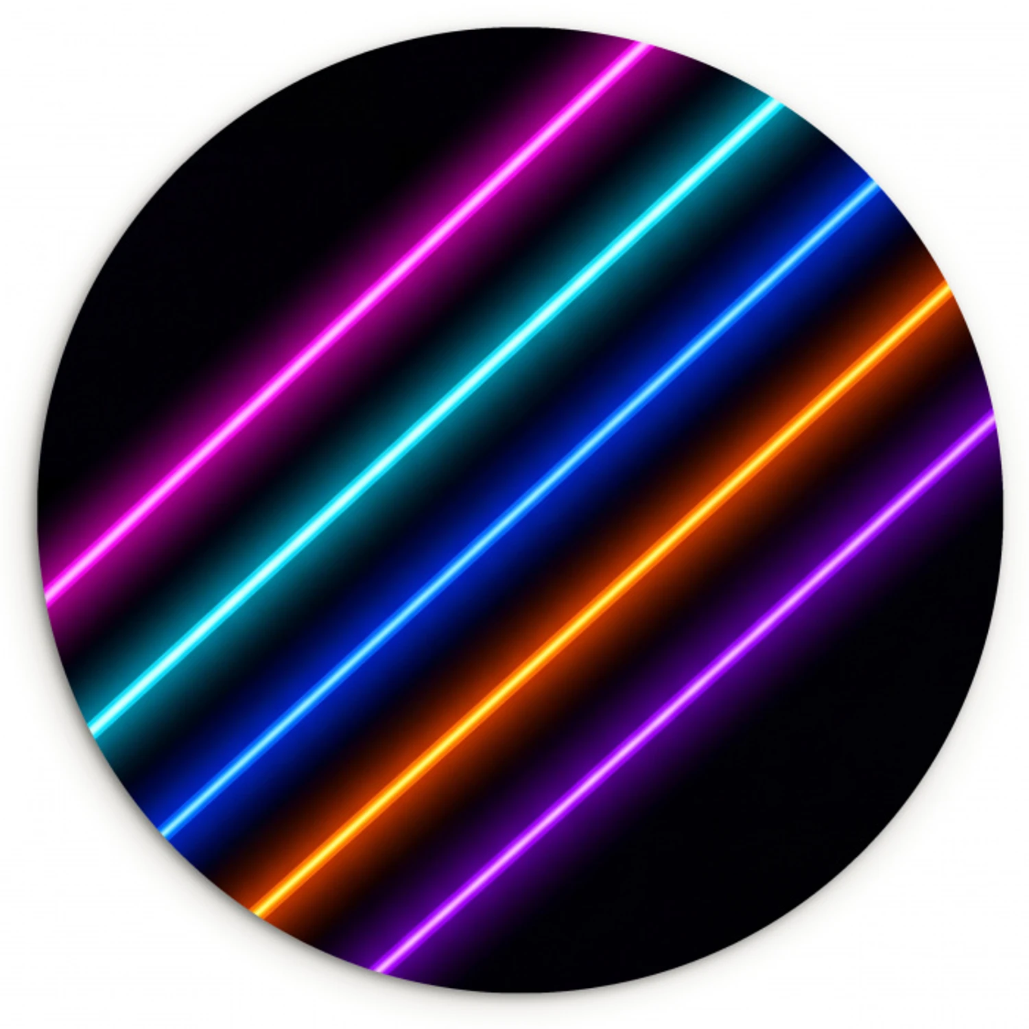 Esthetiek - Retro - Neon Wandcirkel kunststof plaat 5mm dik klein -3d
