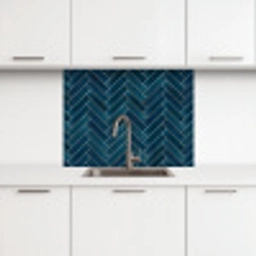 Visgraatmotief - Tegels - Diepblauw keuken achterwand 2 middel 865 -3d
