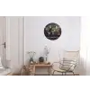 Wereldkaart - Stenen - Realistisch Wandcirkel aluminium klein -woonkamer