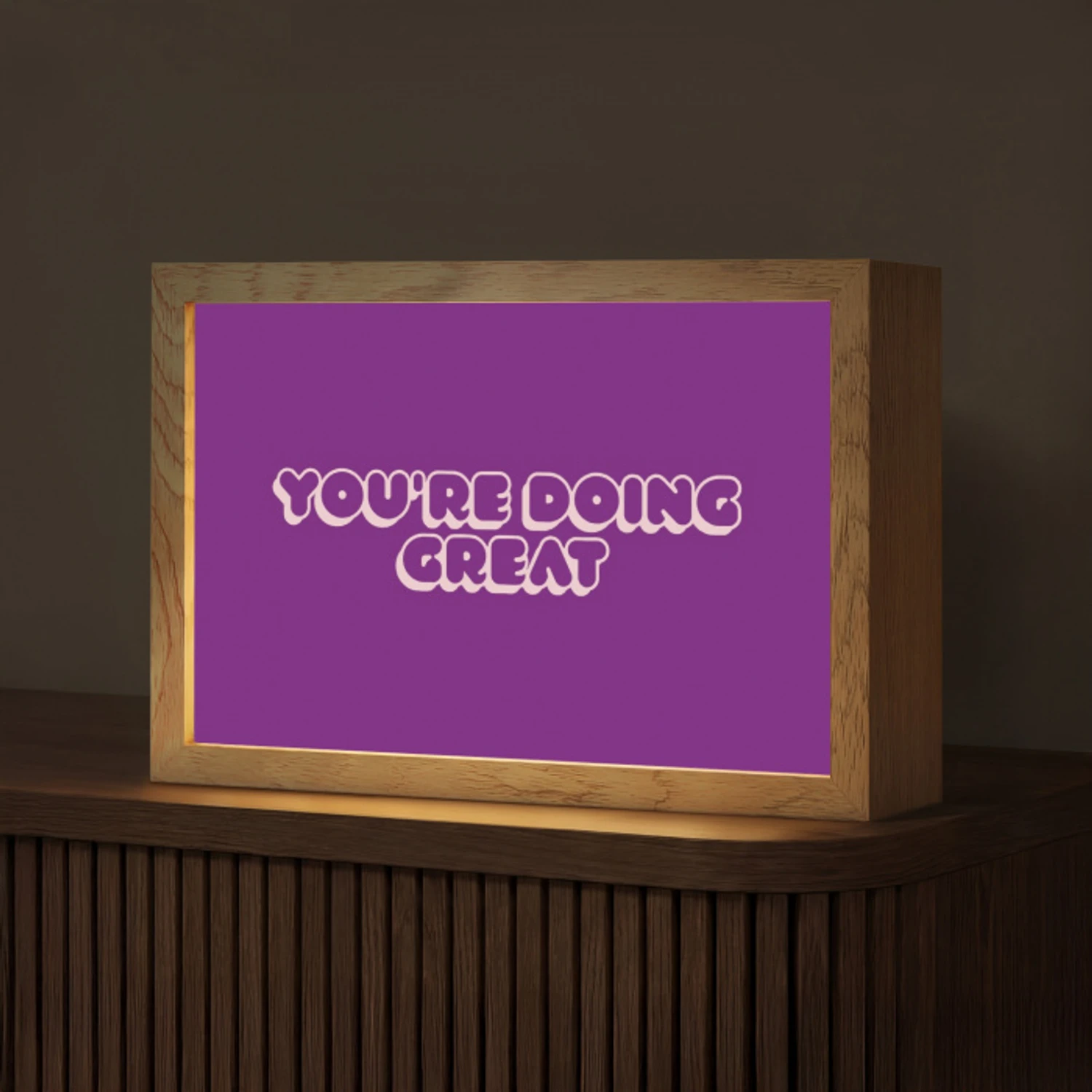 You're doing great - Paars - Bubble letters Light Box met kabel (Tafellamp) klein -z3d_website