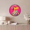 Hagedis - Bloemen - Roze - Kimono Fotolijst rond zonder passe partout klein -sfeer3
