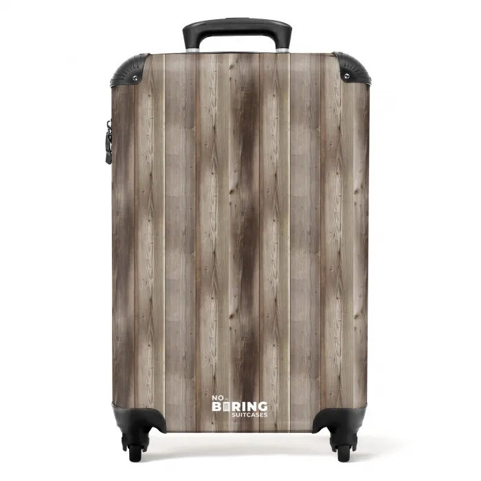 Vergrijsd verticaal hout motief NBS - Handbagage koffer - Volwassenen Unisex middel -productfoto_recht