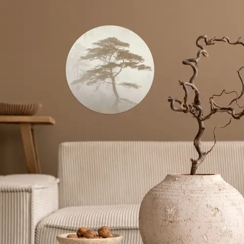 Boom - Oosterse stijl - Landschap Wandcirkel behangsticker klein -sfeer1