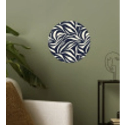 Bladvormen - Blauw - Patroon - Wit Wandcirkel behangsticker klein 186 -sfeer2