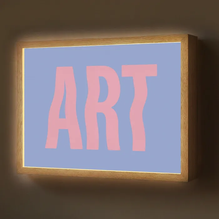 Art - Roze - Blauw Light Box met batterij (Wandlamp) middel -z3d_website