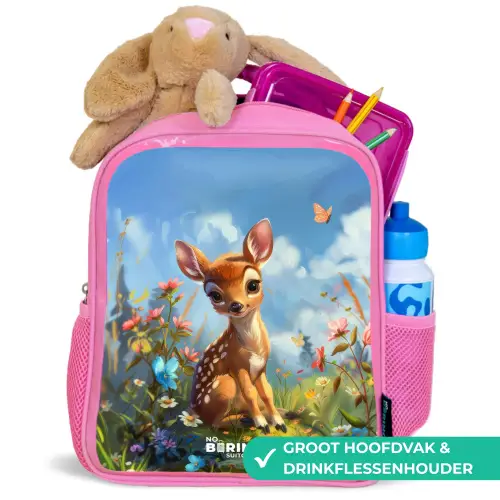 Bailey bloemenhertje Kinderrugzak - Roze middel -inhoud_NL