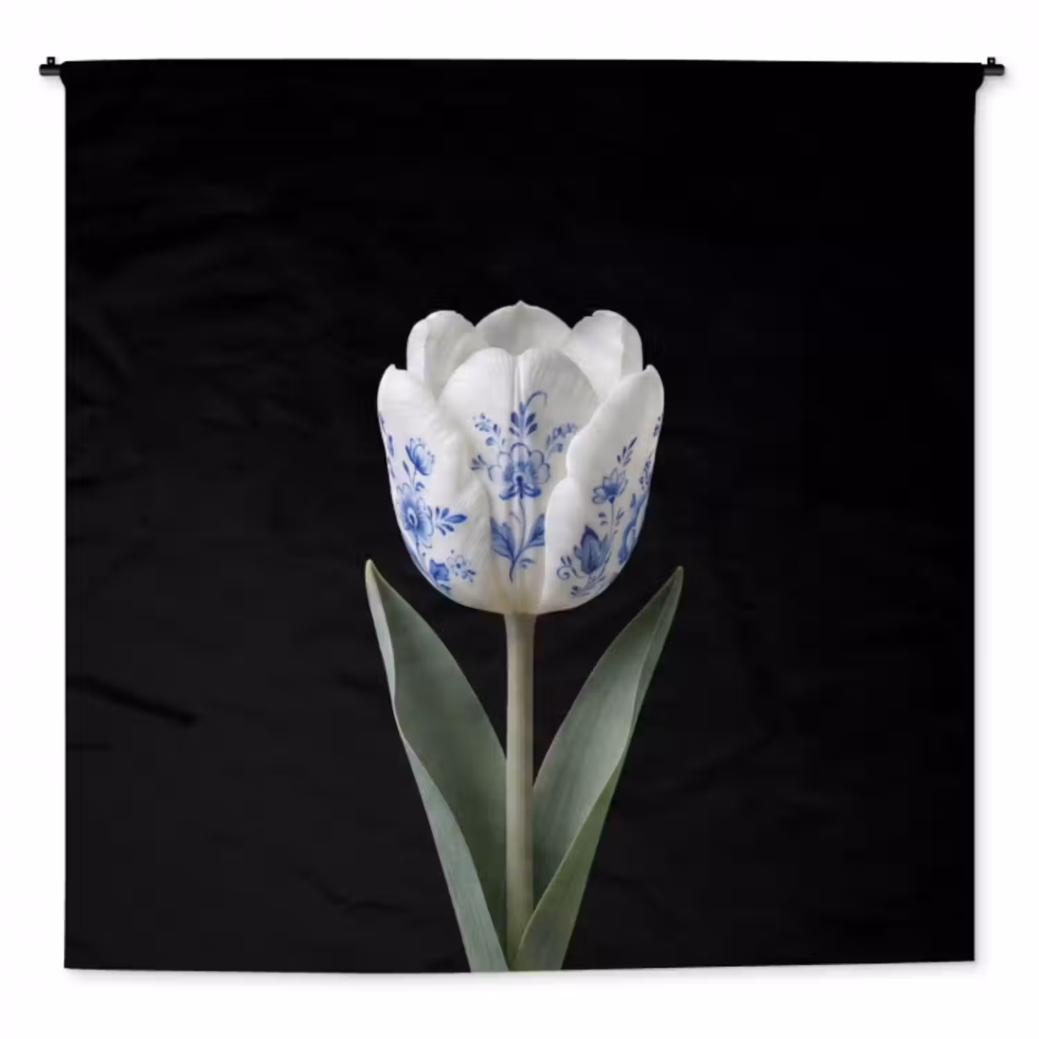 Wandteppich - Tulpe - Muster - Blau