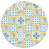 Zee - Geel - Blauw - Wit Wandcirkel kunststof plaat 5mm dik klein 188 -3d