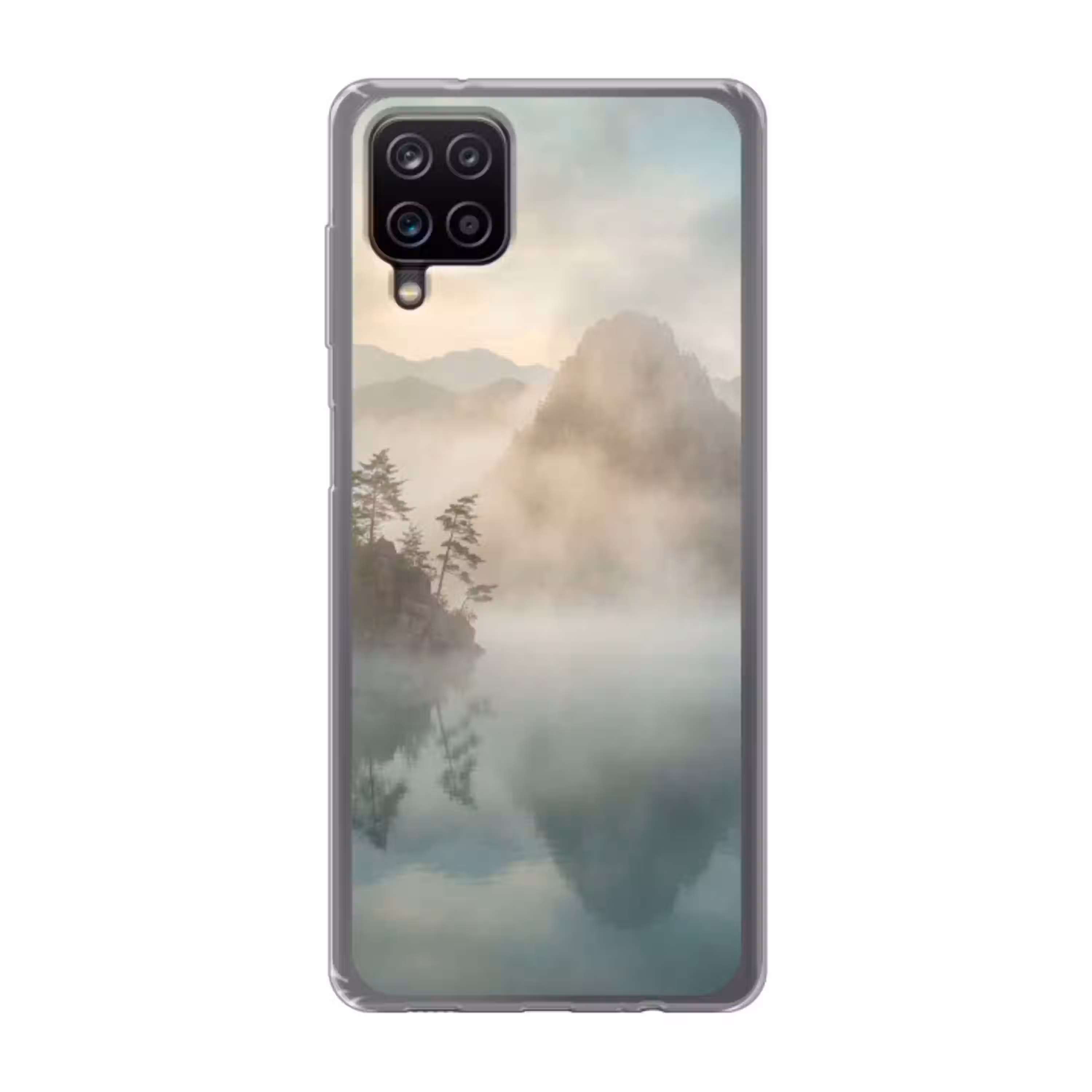 Landschap - Bergen - Mist - Water - Natuur Telefoonhoesje Samsung Galaxy A12 klein -3d