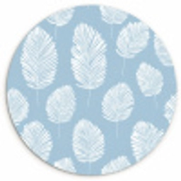 Palmbladeren - Naadloos - Patroon - Pastelblauw Wandcirkel kunststof plaat 5mm dik klein 188 -3d